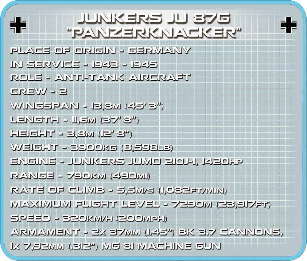 Cobi Sturzkampfflugzeug Junkers JU 87 G 5700 Panzerknacker 300 Teile – Bild 10