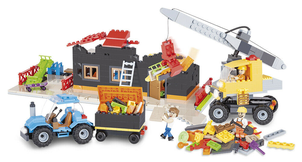 Cobi Action Town Demolition Site 1675 Bausatz Baustelle Kran Traktor Bausteine – Bild 2