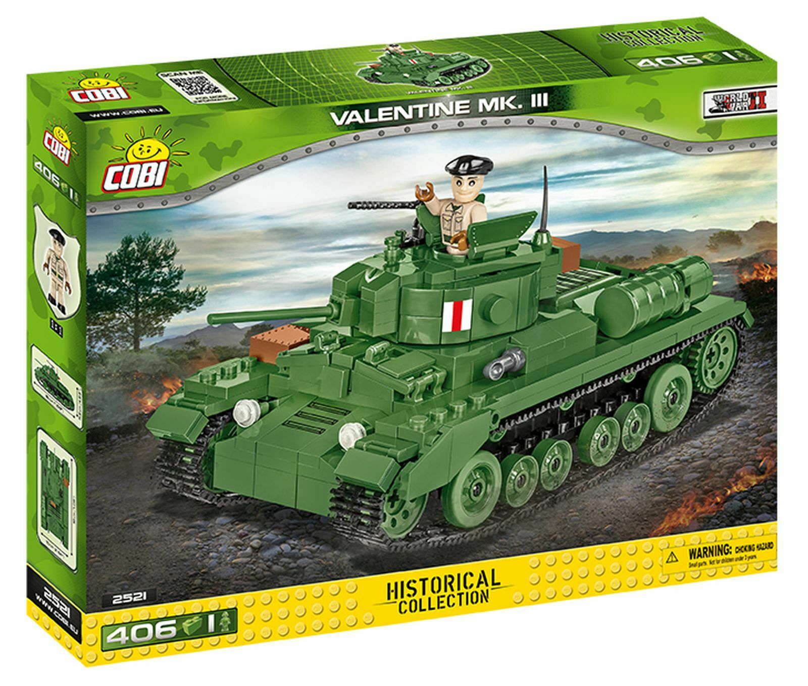 Cobi Panzer Valentine MK. III 2521 Bausatz 406 Teile 1 Figur Historical Collection